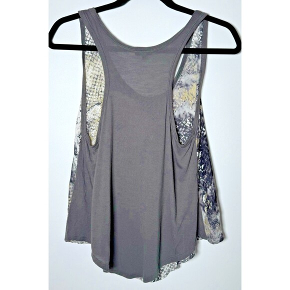 Anthropologie Left of Center Tank Top Small Gray Snake Print Abstract High Low - Picture 4 of 9